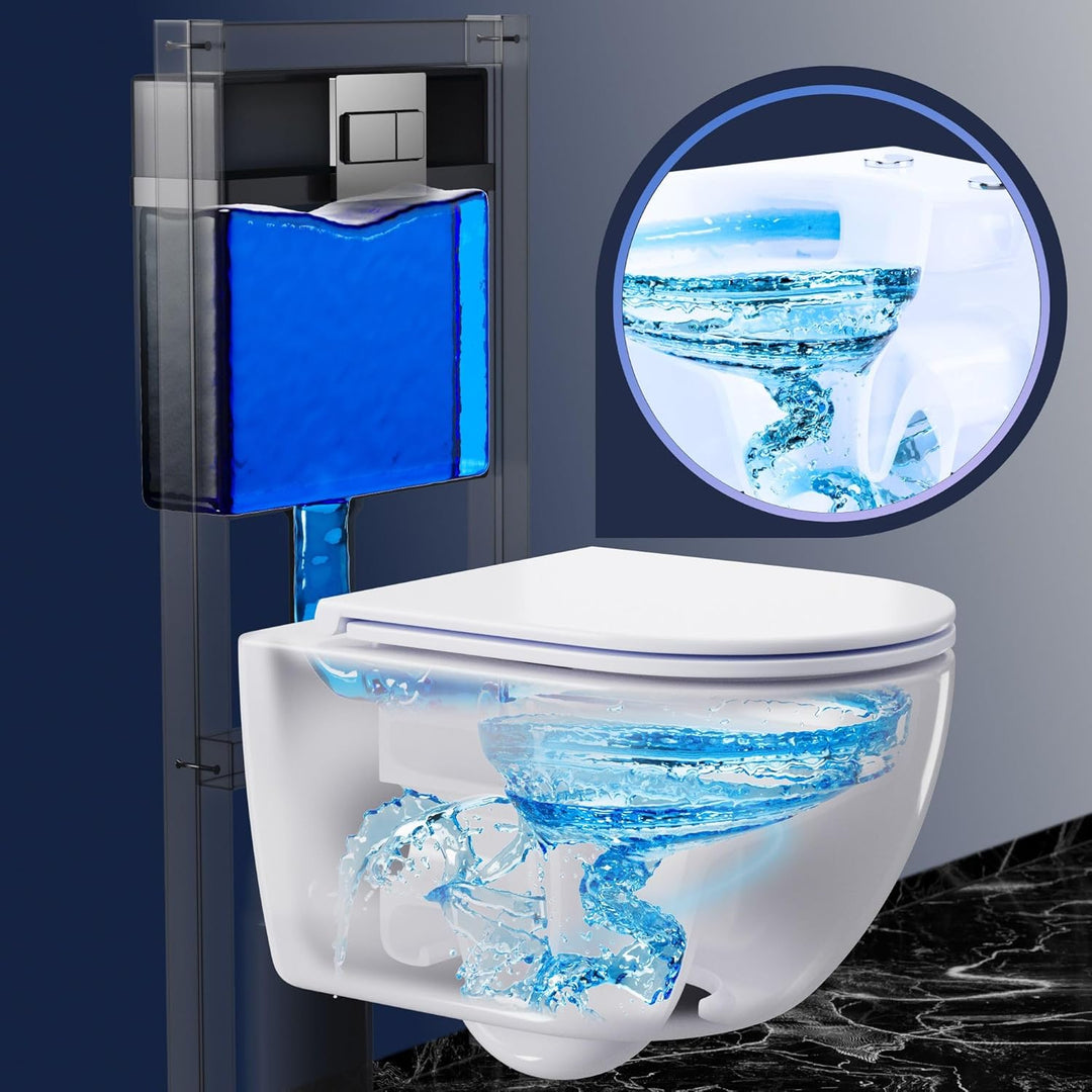 Whirlflush Hänge-WC Soho 3.0 Weiss Glanz | Spülrandlos für Hygiene &amp; Leichte Reinigung | Tornado-Spü