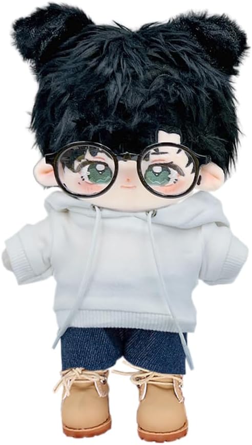 niannyyhouse Lose, solide Kapuzenpullover, Jeans, Brille, hohe Lederschuhe, 10 cm, 15 cm, 20 cm, Plü