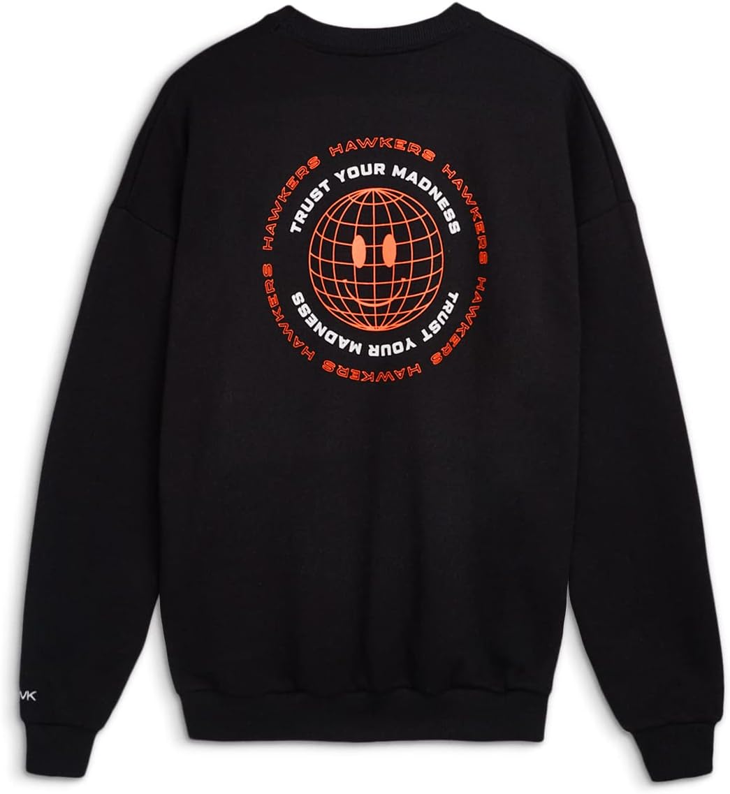 HAWKERS Unisex Sweatshirt Unisex Erwachsene Sweatshirt XS Schwarz/Orange, XS Schwarz/Orange