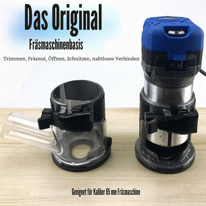 Oberfräsentisch-Staubsammlung, Trimmmaschinenbasis, Verstellbare Tauchfräsenbasis aus Aluminiumlegie