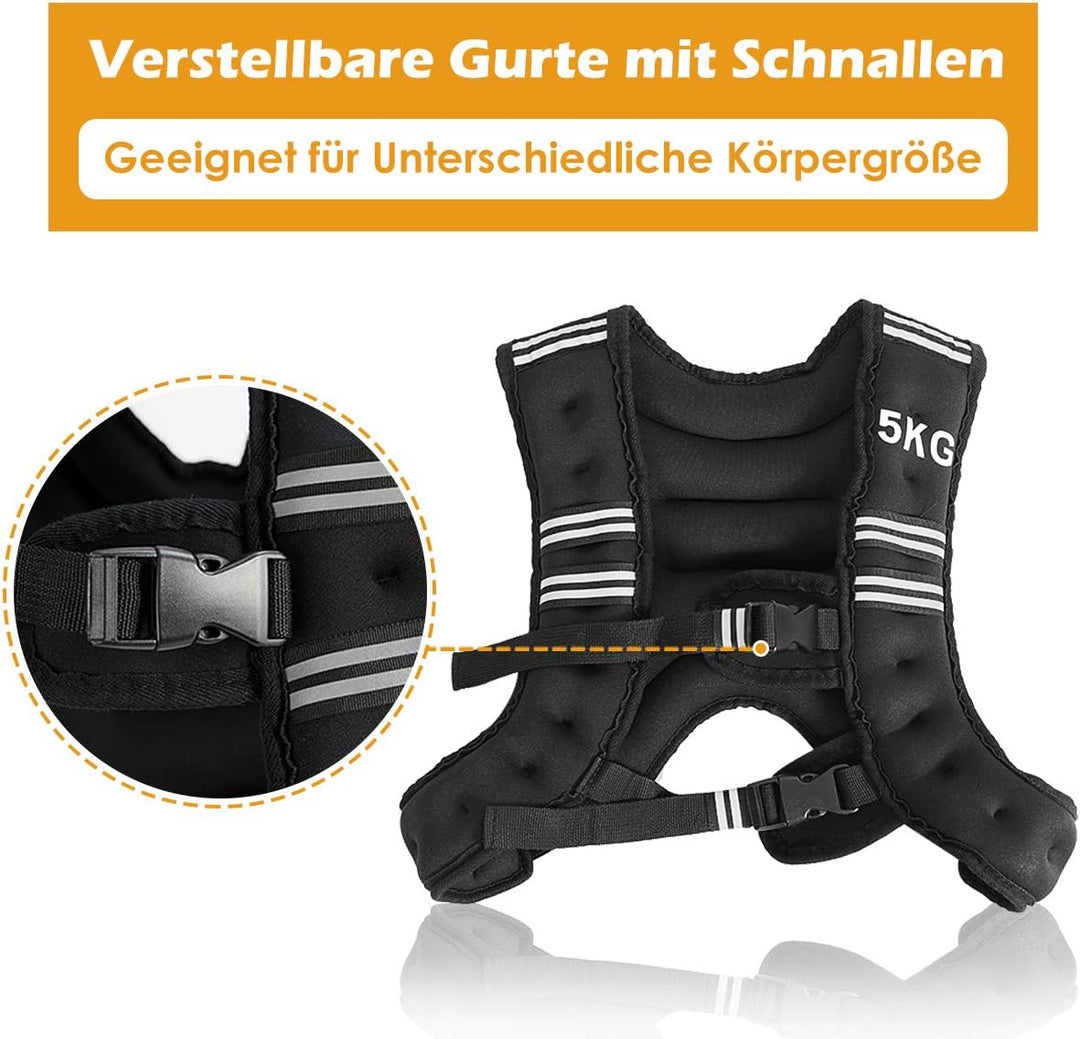 GOPLUS Gewichtsweste Trainingsweste, Laufweste mit Eisensandfüllung, Plattenträger Weste Einsatzwest