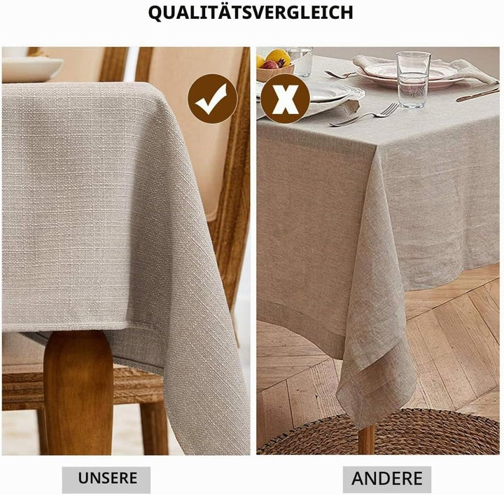 WAITER TREE Tischdecke leinen Hochwertig Tischdecke Abwaschbar Tischtuch Pflegeleichte Tischdecke Le