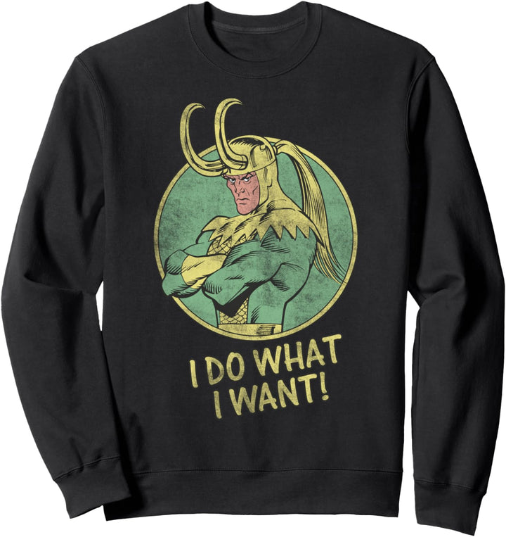 Marvel Loki I Do What I Want Faded Attitude Sweatshirt