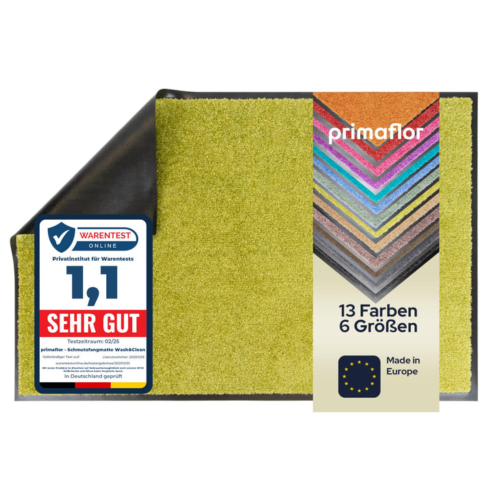 Primaflor Schmutzfangmatte Clean | 60 x 90 cm | Grün | 9 mm hohe Polyamid-Oberfläche mit Vinylrücken