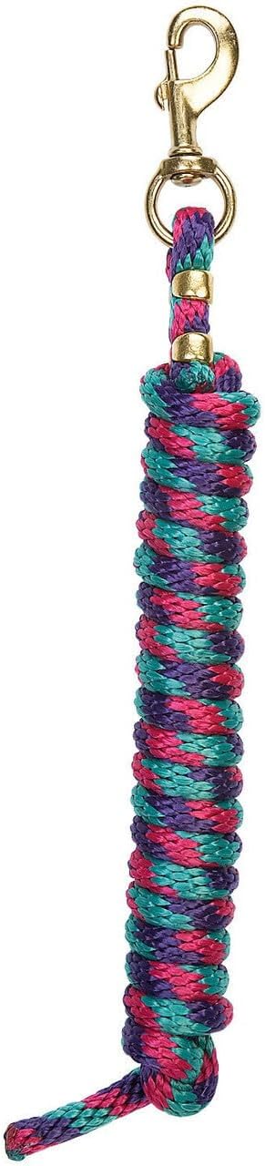 Weaver Leder Poly Führstrick mit massivem Messing 225 Druckknopf, Korallenrot/Französischblau/Mint/L
