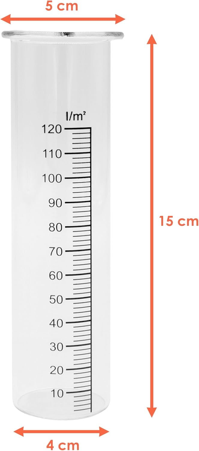 Spetebo Regenmesser Ersatzglas mit Skala - 4er Set - Niederschlagsmesser für Wetterstationen - Wasse