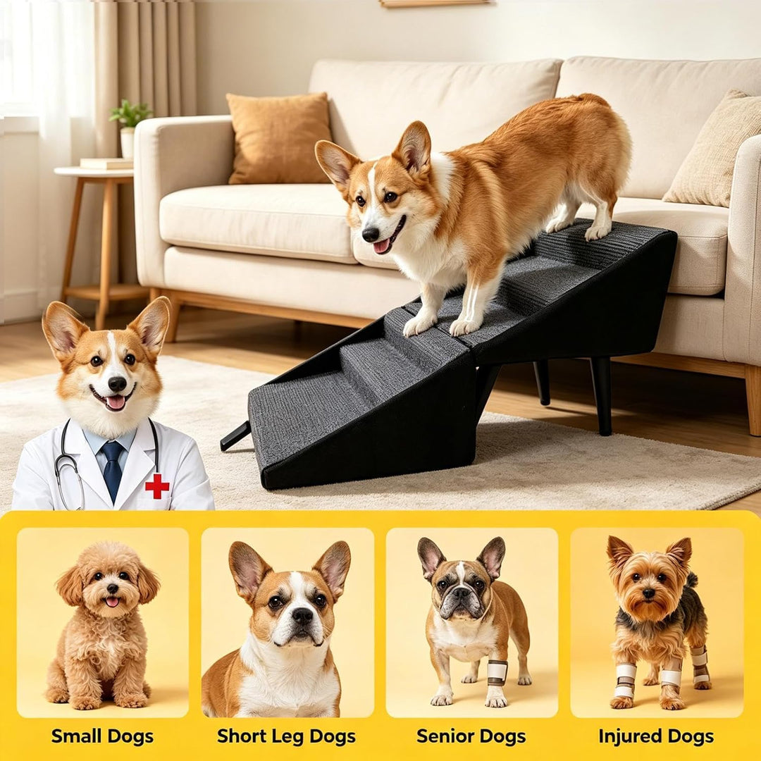 Hundetreppe Klappbar, rutschfeste Hundetreppe Für Kleine Hunde, Hunderampe Für Sofa Bett, Treppe Für