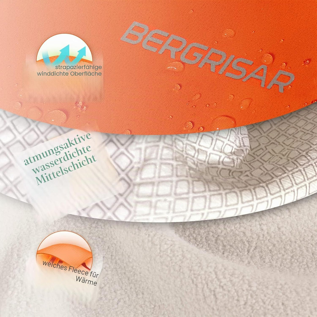 BERGRISAR Herren Fahrradjacke für Winter, Softshell Thermo Winddichte Wasserdicht Atmungsaktiv Radsp