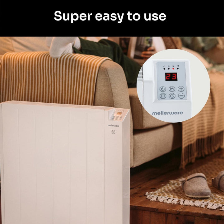 Mellerware - Heizkörper Energiesparend Comfy! 1200W WIFI | 3 Stufen + Einstellbare Temperatur | Time