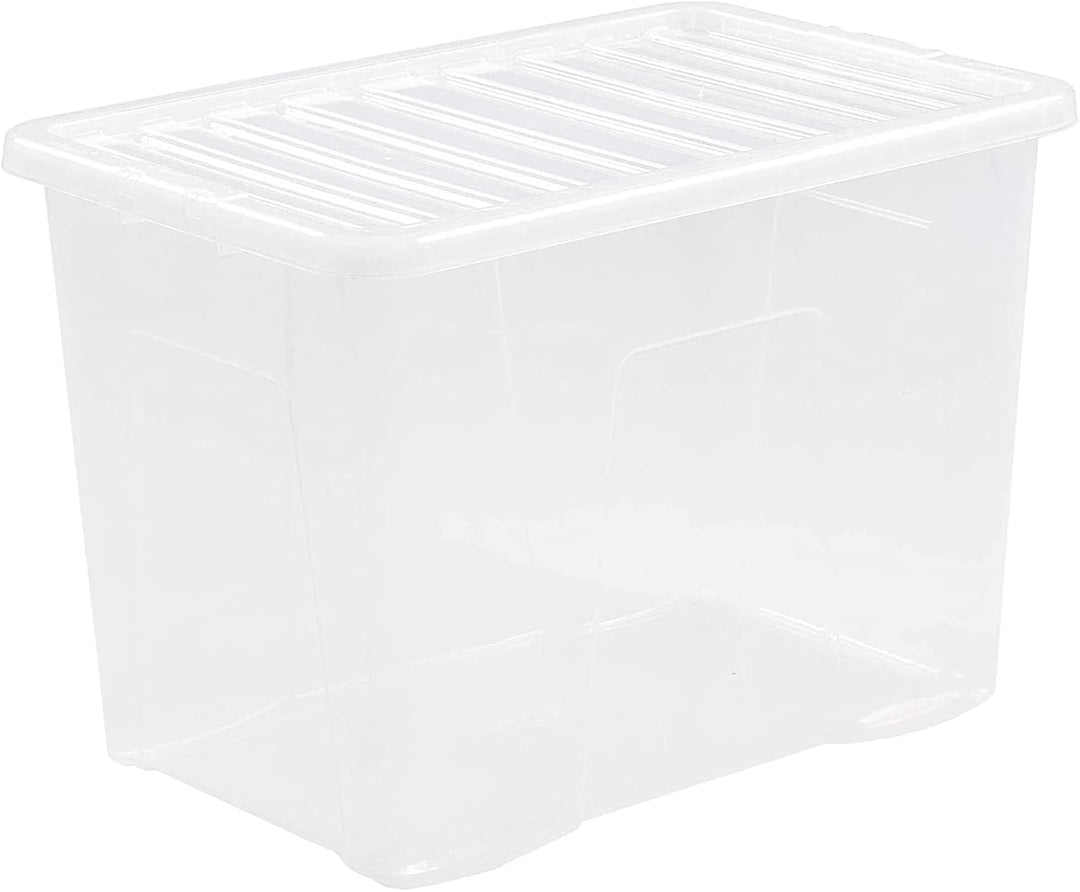 Wham 5X 11315 Crystal Box mit Deckel - 80 Liter - 60 x 40 x 42 cm - Transparent