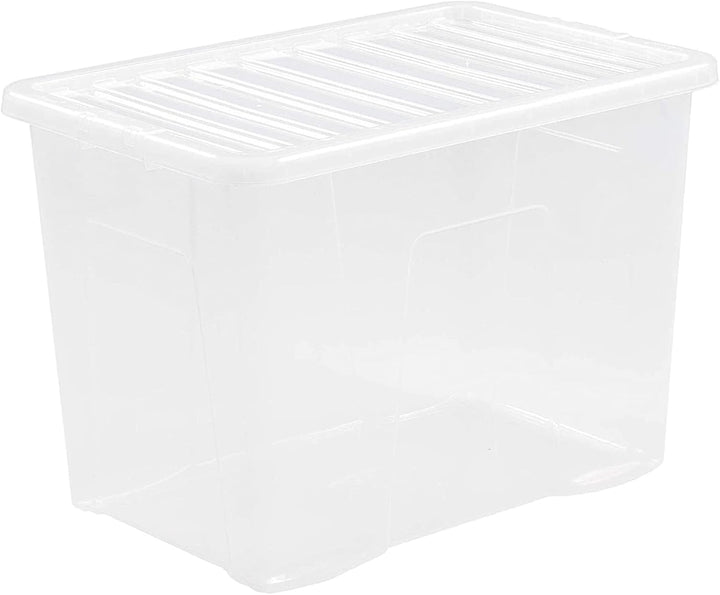 Wham 5X 11315 Crystal Box mit Deckel - 80 Liter - 60 x 40 x 42 cm - Transparent