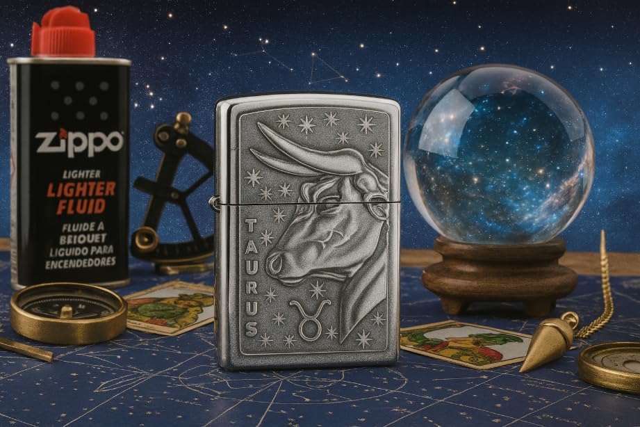 Zippo 2006501 PL 207 Taurus Tierkr. V19 Feuerzeug, Messing, Design, 5,83,81,2