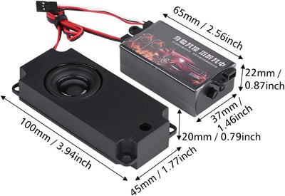 RC Auto Motor Sound Simulator, RC Car Engine Sound Simulierter mit 1 Lautsprecher für 1/10 Fahrzeugm