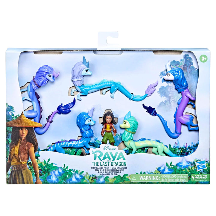 Disney Princess Raya und der letzte Drache – Familienpackung Sisu, 5 Drachen und Raya-Puppe, für Kin