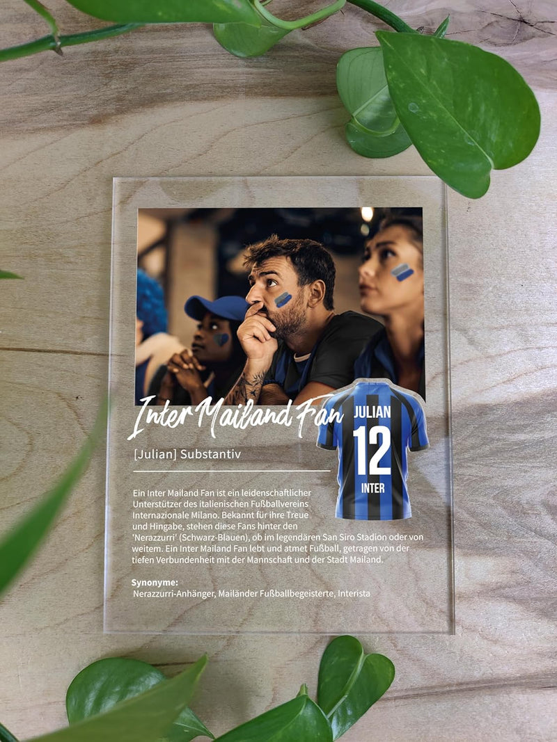 Inter Geschenk personalisiert - Acryl Geschenk - Definition: Inter Fan - Inter Fanartikel, Inter Fan