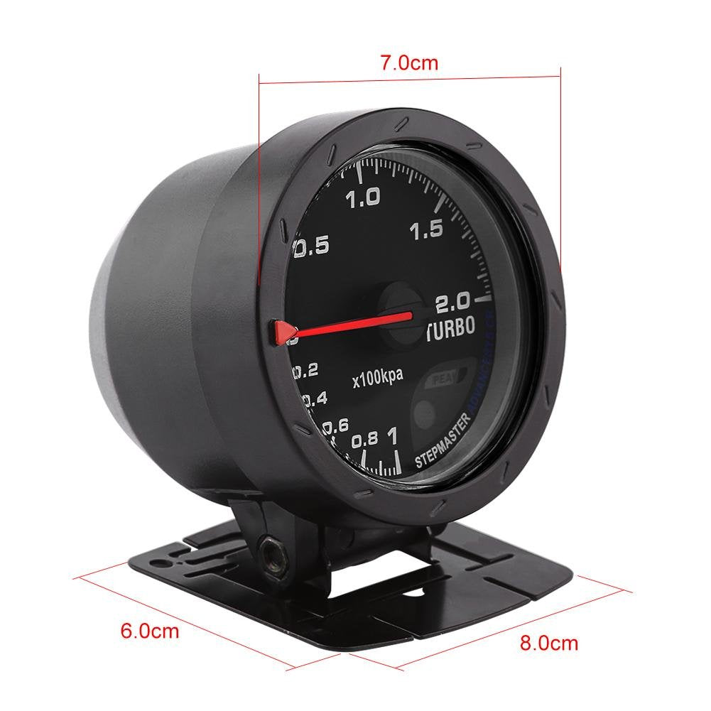 Ladedruck Anzeige, Fydun Ladedruckanzeige Universal 60mm LED Turbo Ladedruckanzeige Schwarz Shell fü