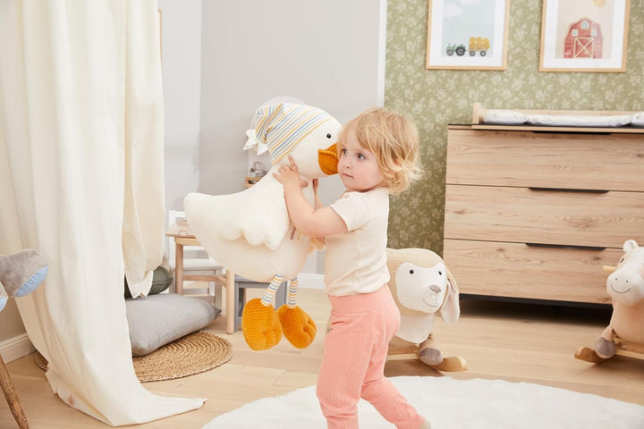 Sterntaler Kuscheltier XL Edda - Plüschtier aus Flausch kombiniert mit Cord &amp; Jersey - Kinder und Ba