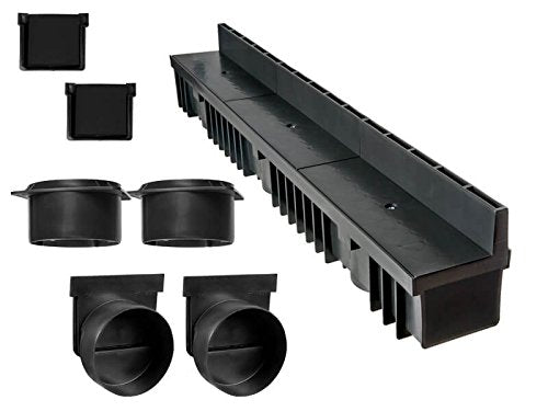 S-lon Schlitzrinne Set | 10 m | Typ 70 (Höhe 158 mm) | schwarz (Entwässerungsrinnen) 10.0 Meter Typ