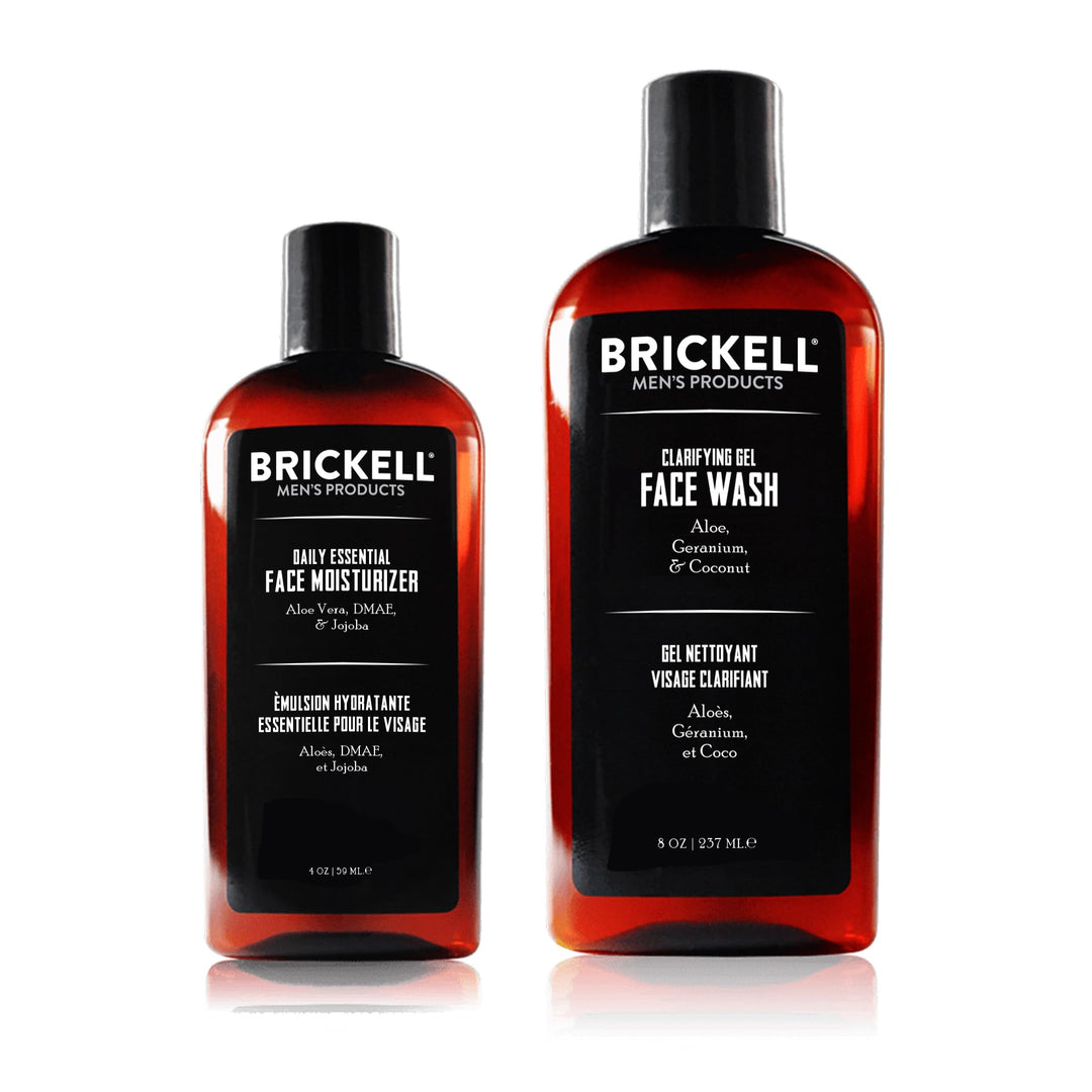 Brickell Men's Daily Essential Face Care Routine I - Gesichtsreinigungs-Gel und Feuchtigkeitslotion