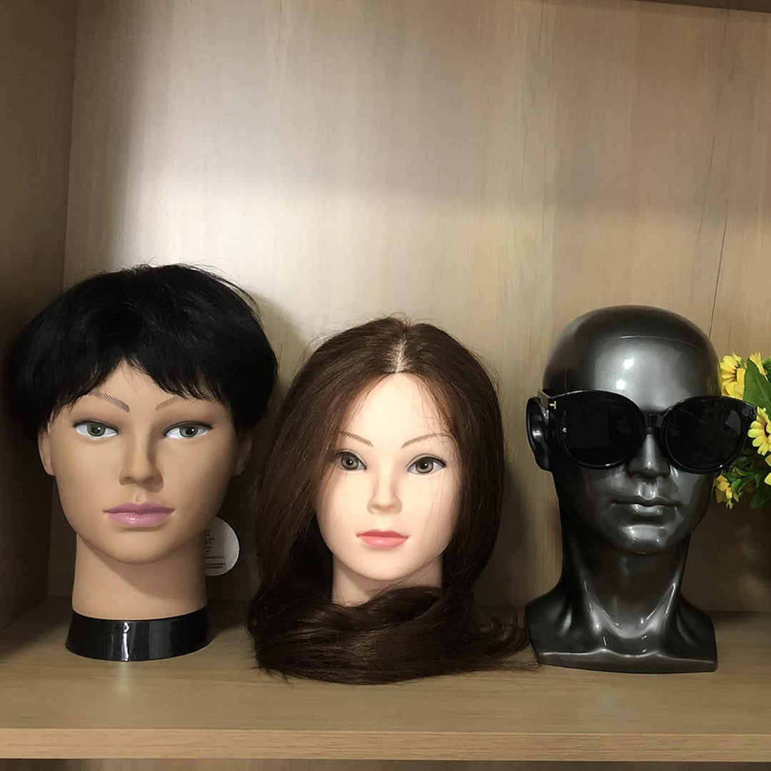 Afro Bald Mannequin Head Professional Cosmetology Wig Training Head for Wig Making and Display Hat G