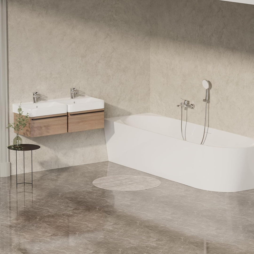VANCOCO 52010 Wasserhahn Bad Chrom mit 360°Drehfunktion, Wassersparend mit 24h Salzsprühtest (Klasse