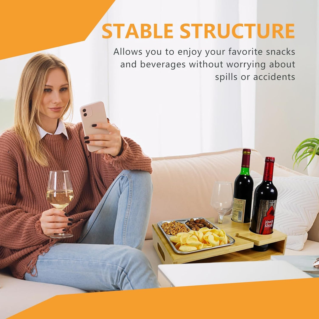 Couch Bar,Couchbar Sofa,Couchbar Snackbox, Weinhalter für die Couch, Couchbar - Sofatablett - Weinre