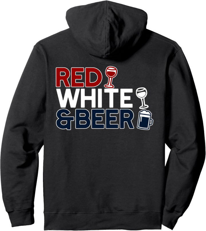 RED WHITE & Beer 4. Juli Wein trinken Funny Meme USA Pullover Hoodie
