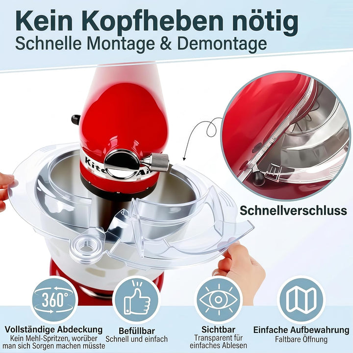 Spritzschutz Ersatz für KitchenAid 4.5-5 Quart Kippkopf Standrührer