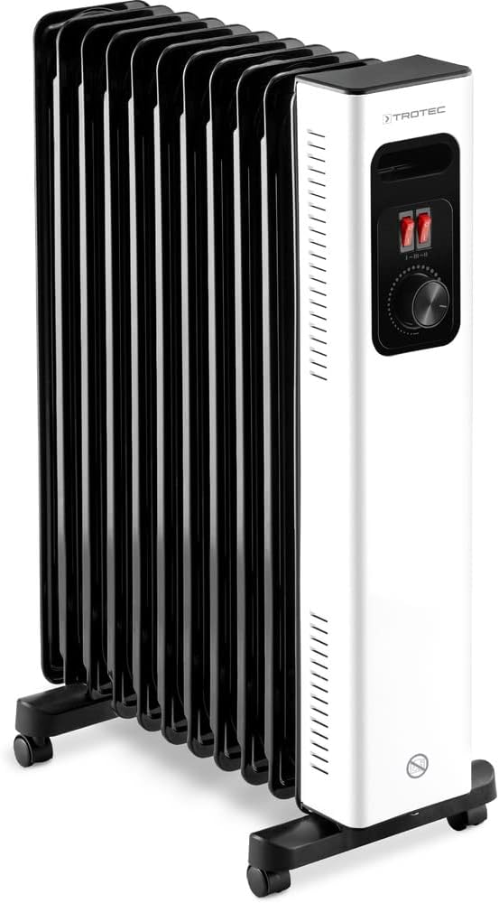 TROTEC Ölradiator TRH 27 E – Heizleistung 1200 W / 1300 W / 2500 W – Elektro Heizkörper, 11 Rippen,