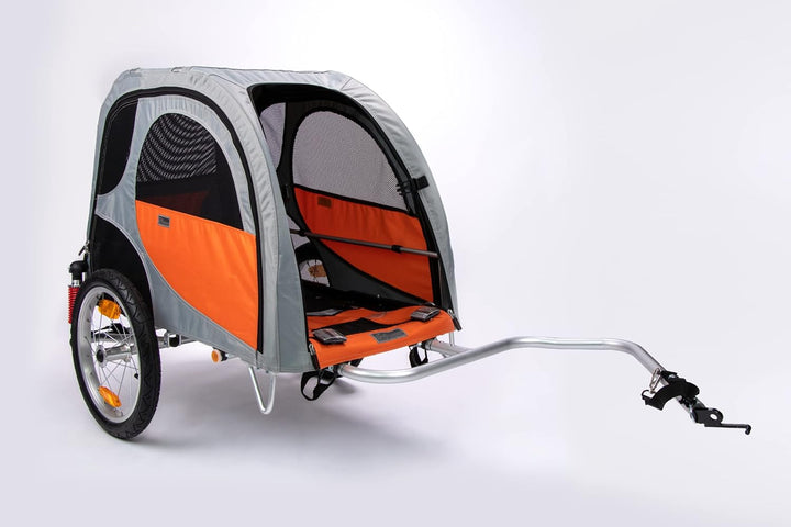 TrendPet Comfort Wagon M, Grauer Aluminiumanhänger mit Federung für Hundebesitzer, Outdoor-Enthusias