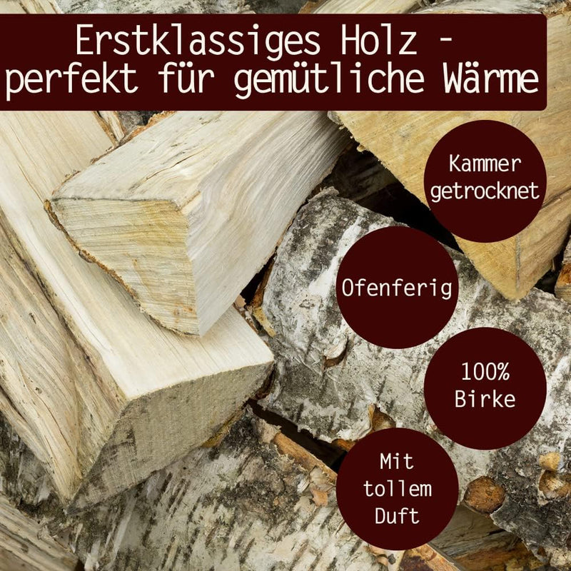 Brennholz Kaminholz Birkenholz Holz 15 kg Birke Für Ofen und Kamin Kaminofen Feuerschale Grill Feuer