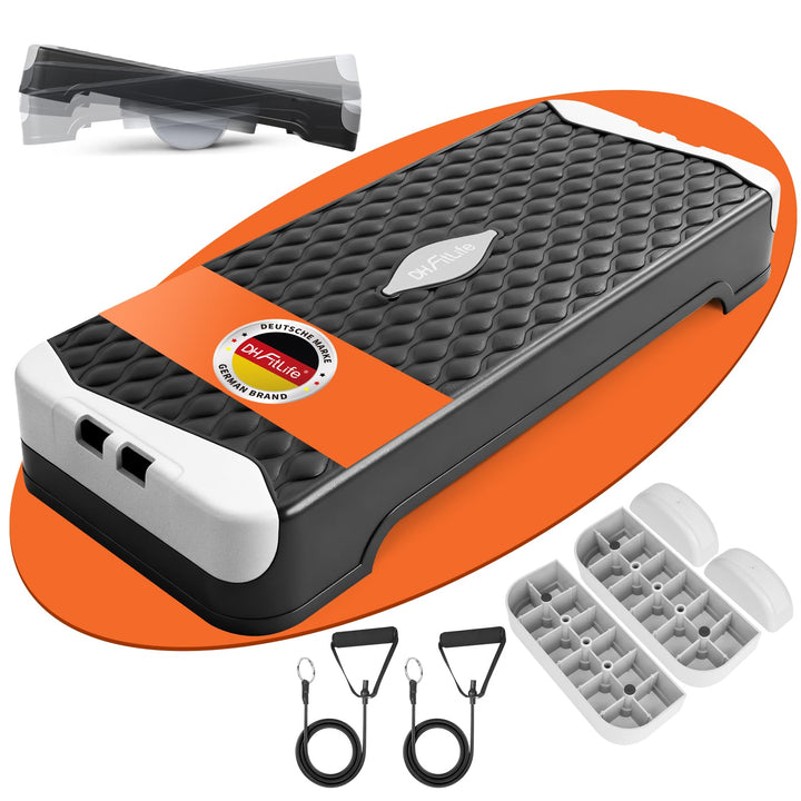 DH FitLife Stepper Für Zuhause | Verstellbares Steppbrett 10/15 cm | Aerobic Stepbenches & Step Up B