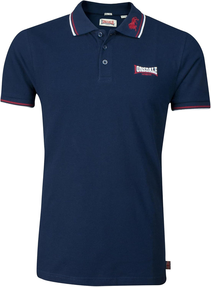 Lonsdale Herren Lion T-Shirt Blau (Bleu/Rouge/Blanc) S, Blau (Bleu/Rouge/Blanc) S