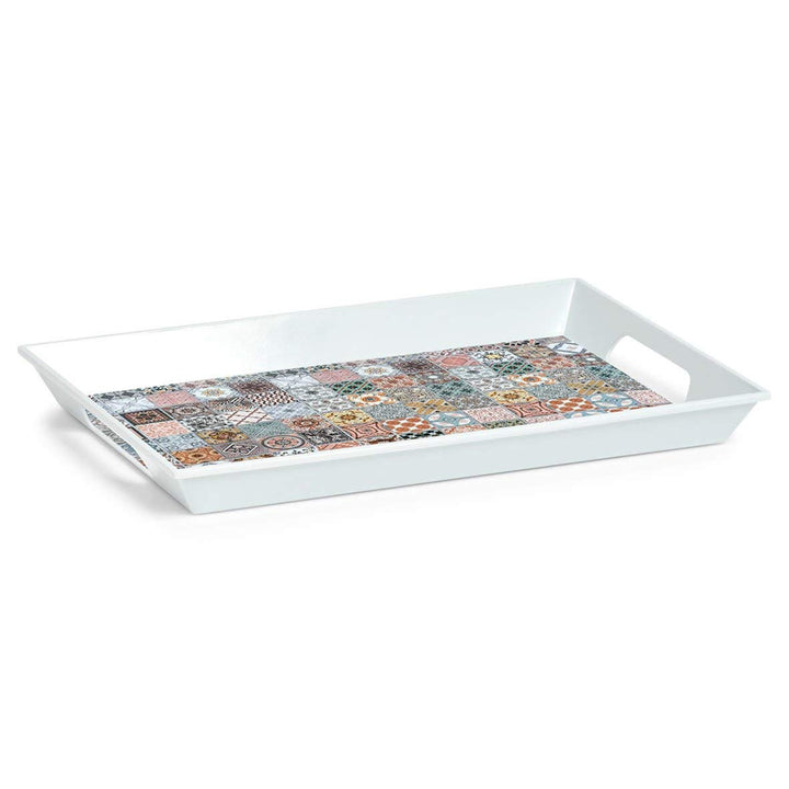 Zeller 26615 Melamintablett Mosaik, ca. 50 x 35 x 5 cm, Serviertablett Frühstückstablett, Mosaik