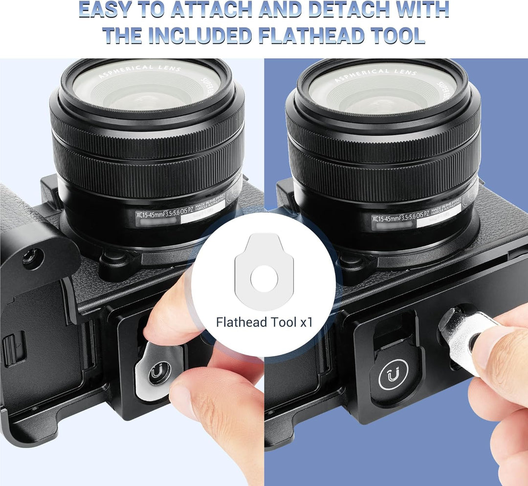 JJC Metall Kamera Handgriff für FUJIFILM X-S20 Kamera, X-S20 Schnellwechselplatten Halter Erweiterun