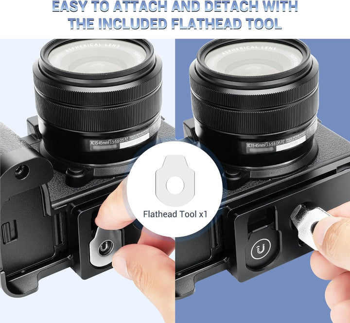 JJC Metall Kamera Handgriff für FUJIFILM X-S20 Kamera, X-S20 Schnellwechselplatten Halter Erweiterun