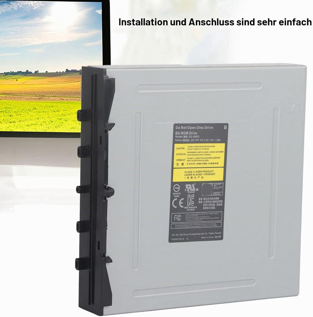 PUSOKEI Optisches Laufwerk für One X DG-6M5S-Spielekonsole, integriertes Laufwerk, tragbare Aluminiu