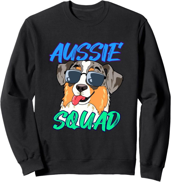 Australian Shepherd In Brille Geschenk Aussie Squad Sweatshirt