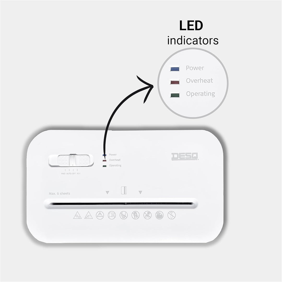 DESQ® Aktenvernichter 8 Blatt - Partikelschnitt 4 x 38 mm, Sicherheitsstufe P4, 15 Liter, Leiser Bet