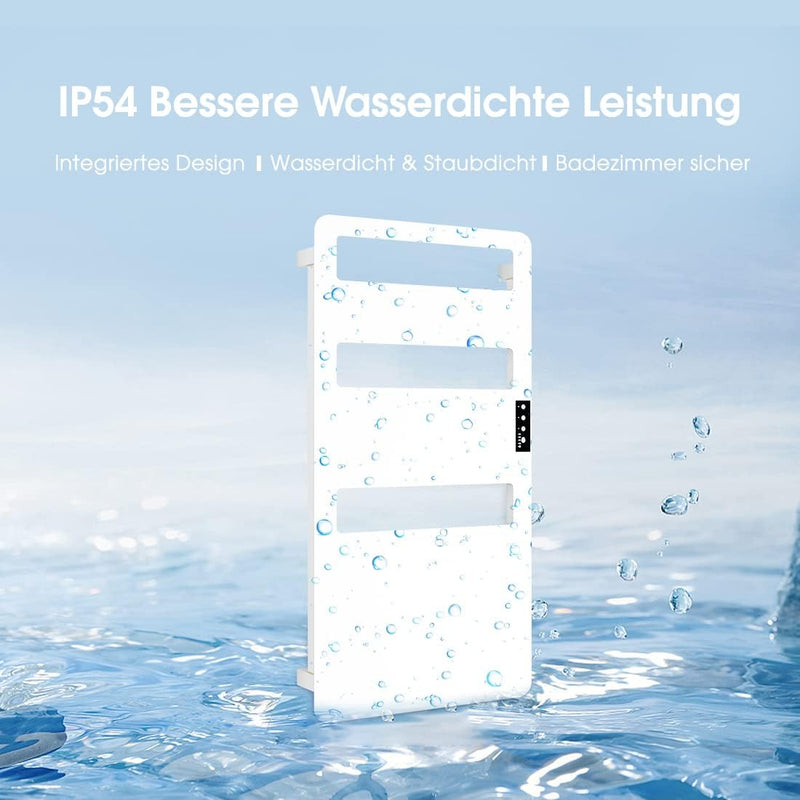 Badheizkörper 90x46cm Bad Heizkörper mit Touchschalter Timer Bad Handtuchhalter Heizung Elektrisch B