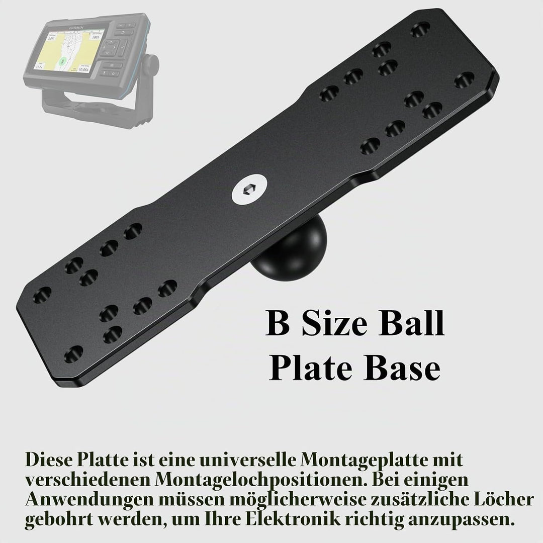 BRCOVAN 1-Zoll-Kugel Fischfinderhalterung Platte, Universelle Marine-Elektronikplatte aus Aluminiuml