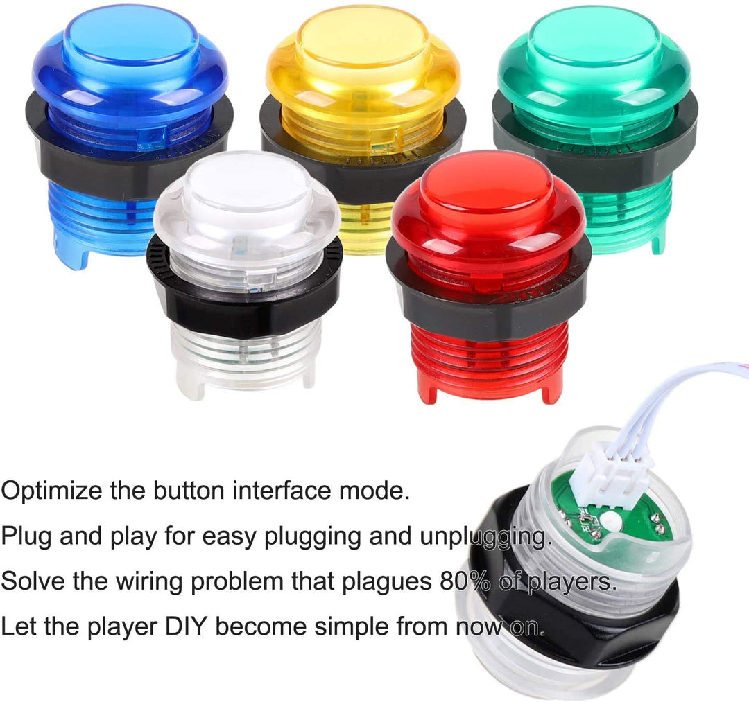 EG STARTS 1 Spieler USB LED Encoder zu PC-Spiele 8-Wege-Stick-Controller + 10x LED beleuchtet Tasten