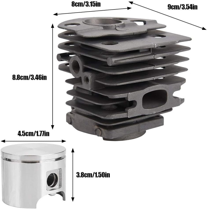 Aiggend Zylinderkolbendichtsatz, Kompatibel mit Husqvarna 50, 51, 55 Rancher Nikasil Motor 46MM Zyli