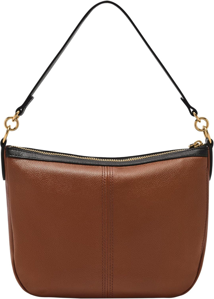 Fossil Damen Jolie Leder Crossbody Geldbörse Handtasche Braun/Schwarzer Rand, Braun/Schwarzer Rand