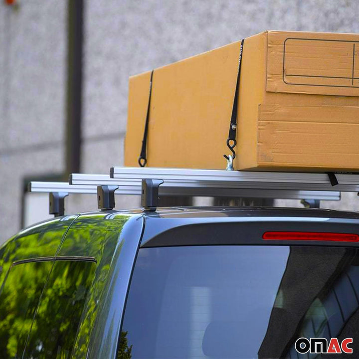 Menabo Dachträger Querträger kompatibel mit VW Caddy 2003-2011 Grundträger Aluminium Silber Professi
