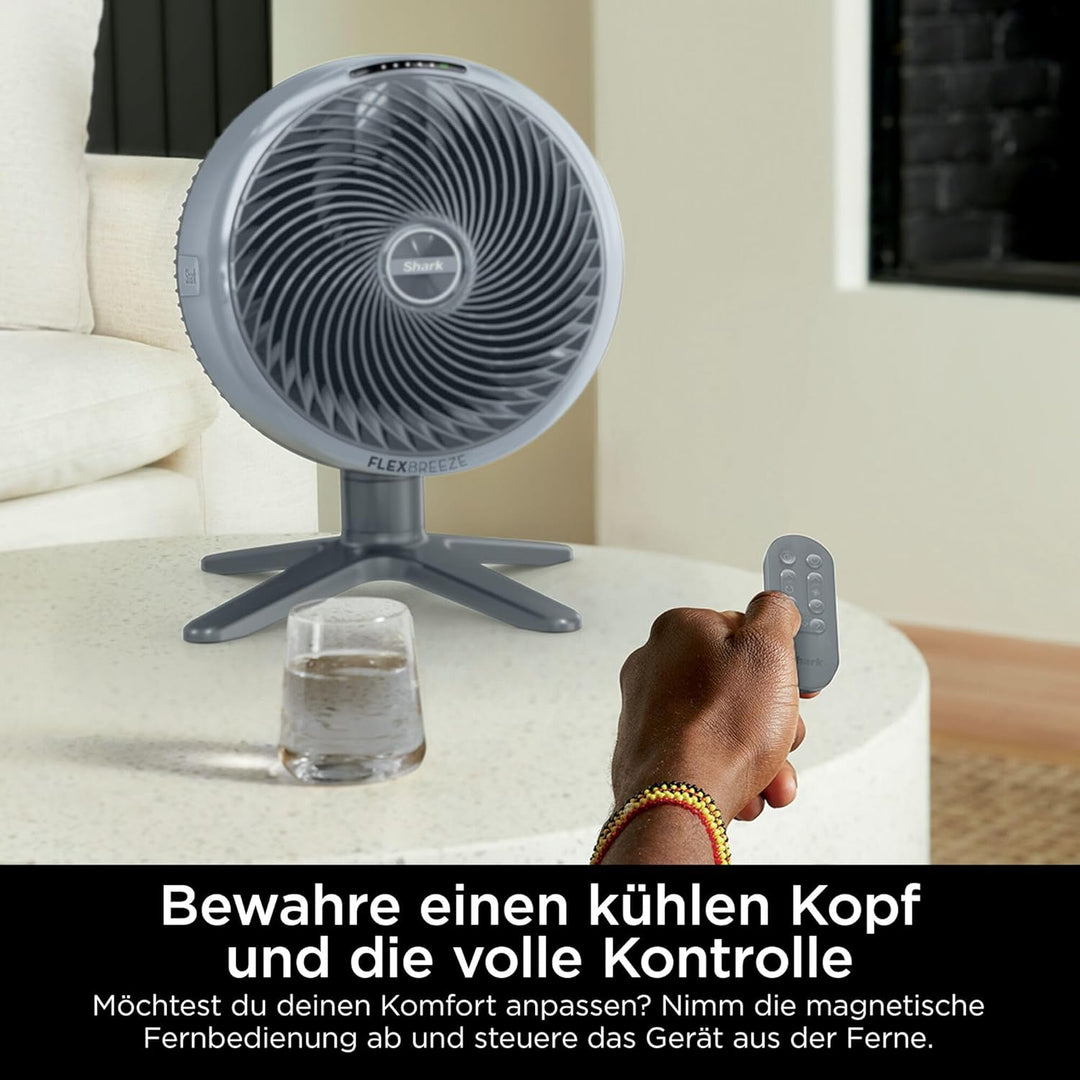 Shark FlexBreeze TableMate Akku-Ventilator, innen & aussen, ≤24h Laufzeit, Hochgeschwindigkeits-Kühl