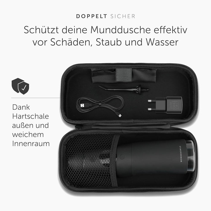 WonderSmile® Premium Reiseetui für Munddusche – Der ultimative Schutz für unterwegs Ultimate Black,