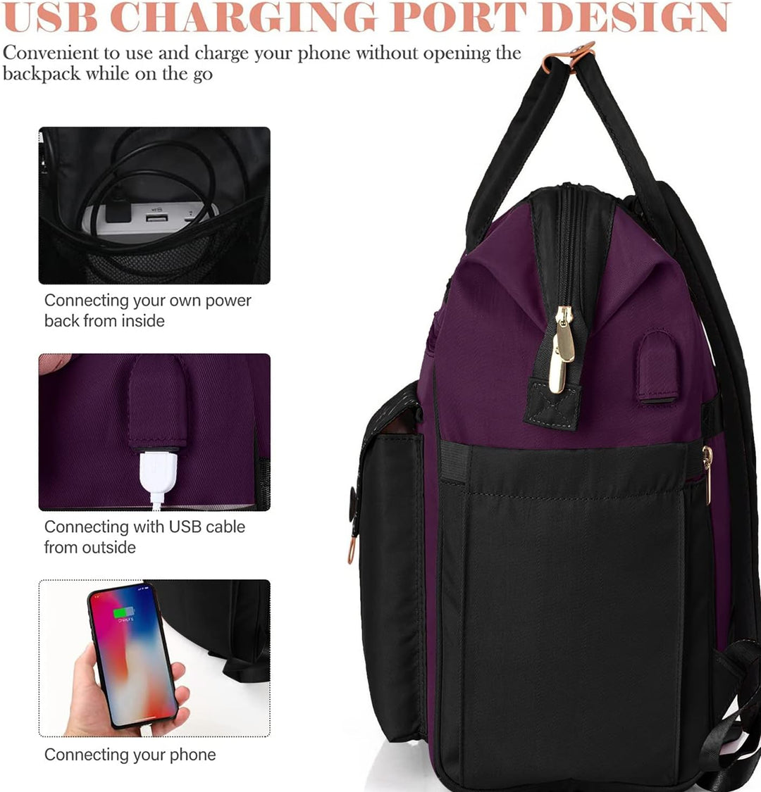 Rucksack Damen, Schulrucksack mit Laptopfach für 15.6 Zoll Laptops, Business Rucksack für Arbeit, Le