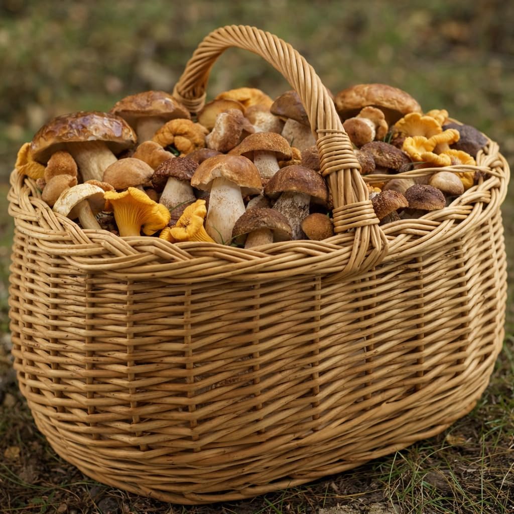 Natural Weidenkorb mit Henkel gross, Tragekorb aus Weide Einkaufskorb geflochten Weide Weidenkörbe m