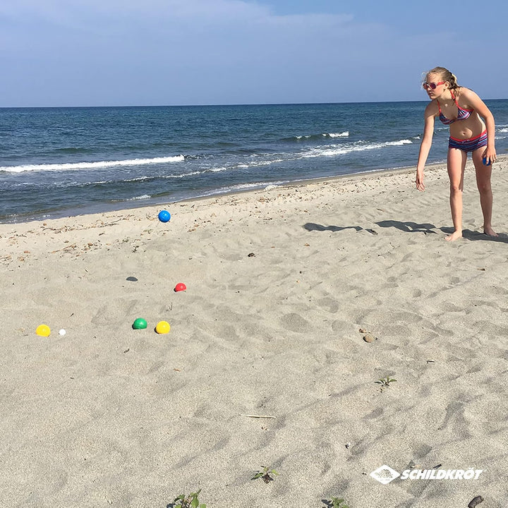 Schildkröt® Fun Boccia Set, 4x 2 Kunstoffkugeln, 1x Zielkugel, in wiederverschliessbarer Tragetasche